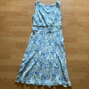 Vintage LOFT Floral Blue Sleeveless Dress